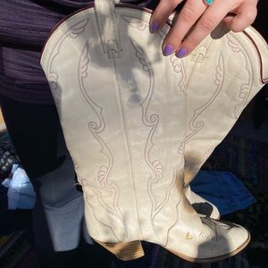 White Acme Cowboy Boots